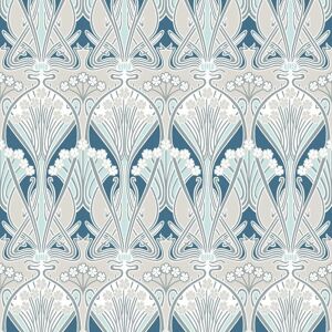 Arts And Crafts Dragonfly Damask Blue Dewdrop Wallpaper - Wall Decor Arts And Crafts Dragonfly Damask Blue Dewdrop Wallpaper - Wall Decor