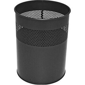 Cesto de papel redondo Kaiserkraft - 30L, Acero, Negro Cesto de papel redondo Kaiserkraft - 30L, Acero, Negro