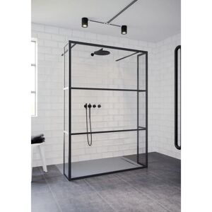 Riho Cadre Noir Douche Walk-In - 1000x2000mm - Verre, Aluminium - Publicité Riho Cadre Noir Douche Walk-In - 1000x2000mm - Verre, Aluminium - Publicité