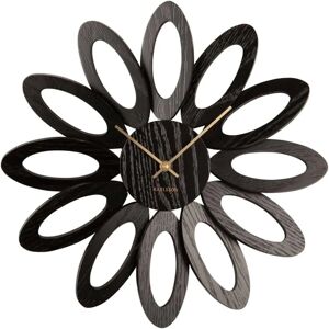 Karlsson Fiore Wall Clock - Veneer Black - Modern floral shape Karlsson Fiore Wall Clock - Veneer Black - Modern floral shape