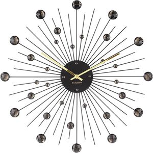Karlsson Sunburst Black Wall Clock - 50cm - Metal - Modern Design Karlsson Sunburst Black Wall Clock - 50cm - Metal - Modern Design