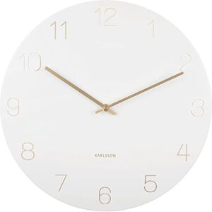 Karlsson White Metal Charm Clock with Engraved Numbers - Wall Clock Karlsson White Metal Charm Clock with Engraved Numbers - Wall Clock