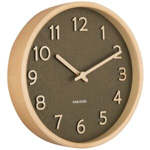 Karlsson Wall Clock Pure Wood Grain Small - Moss Green - Wall Clock Karlsson Wall Clock Pure Wood Grain Small - Moss Green - Wall Clock