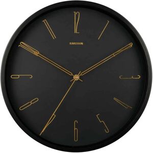 Karlsson Black and Gold Round Wall Clock - Wall Clock Karlsson Black and Gold Round Wall Clock - Wall Clock