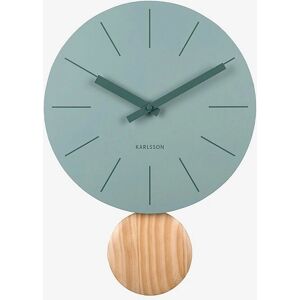 Karlsson Arlo Wall Clock - Green, Wooden Pendulum - Wall Clock Karlsson Arlo Wall Clock - Green, Wooden Pendulum - Wall Clock