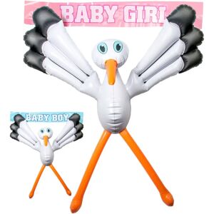 Cicogna gonfiabile Folat Decorazione baby shower - 75cm Cicogna gonfiabile Folat Decorazione baby shower - 75cm