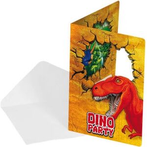Folat 61860 Dinosaur Party Uitnodigingen - Multicolor Folat 61860 Dinosaur Party Uitnodigingen - Multicolor