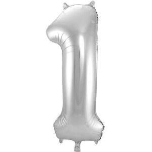 Folat 8714572631716 Number 1 Silver Foil Balloon - Toy Balloon Folat 8714572631716 Number 1 Silver Foil Balloon - Toy Balloon