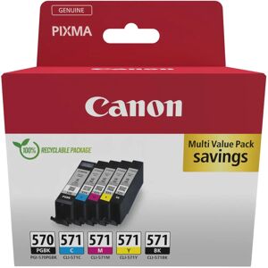 Canon PGI-570 / CLI-571 Multipack 5 Pakke (0372C006) Canon PGI-570 / CLI-571 Multipack 5 Pakke (0372C006)