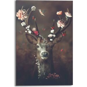 Reinders! Wandbild - Hirsch, Schmetterling, Blumen - Wandbild Reinders! Wandbild - Hirsch, Schmetterling, Blumen - Wandbild
