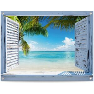 Reinders - Strandfenster - Blau - 80x60 cm - Poster Reinders - Strandfenster - Blau - 80x60 cm - Poster