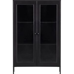 WOOOD Xam Schwarze Vitrine - Schrank, 155cm H WOOOD Xam Schwarze Vitrine - Schrank, 155cm H
