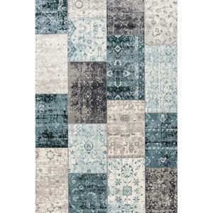 LIFA LIVING Patchwork Vintage Carpet - Blue/Dark Grey LIFA LIVING Patchwork Vintage Carpet - Blue/Dark Grey