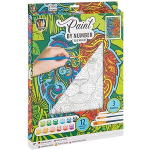 Grafix - Paint By Numbers Leeuw Canvas - 30x40cm +12 Verf - K-150056 Grafix - Paint By Numbers Leeuw Canvas - 30x40cm +12 Verf - K-150056