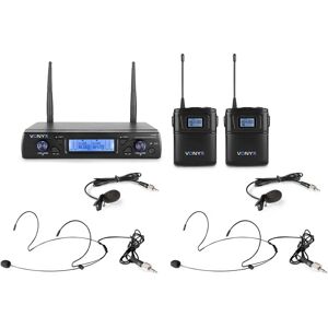 Vonyx WM62B Trådløst Mikrofon System - UHF 16Kanaler - Svart Vonyx WM62B Trådløst Mikrofon System - UHF 16Kanaler - Svart