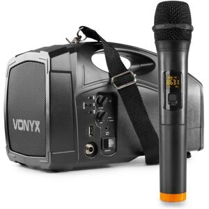 Système PA sans fil Vonyx ST014 avec microphone - Portable et compact - Haut-parleur - Publicité Système PA sans fil Vonyx ST014 avec microphone - Portable et compact - Haut-parleur - Publicité