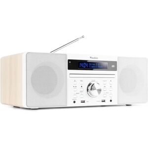 Système audio domestique Audizio Prato tout-en-un Bluetooth CD DAB Blanc - Publicité Système audio domestique Audizio Prato tout-en-un Bluetooth CD DAB Blanc - Publicité