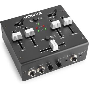 Mezclador DJ estéreo Vonyx VDJ2USB de 3 canales - Compacto y Versátil Mezclador DJ estéreo Vonyx VDJ2USB de 3 canales - Compacto y Versátil