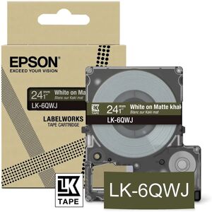 Epson LK-6QWJ Label Tape - Khaki, White - 2.4cm x 8m Epson LK-6QWJ Label Tape - Khaki, White - 2.4cm x 8m
