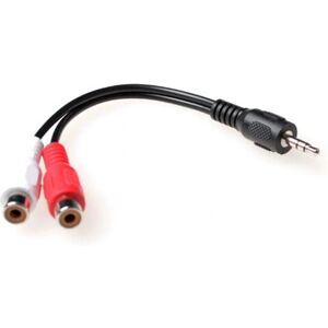 ACT 0,15 m Audio Kabel - 2x RCA, 3,5 mm stereo - Zwart ACT 0,15 m Audio Kabel - 2x RCA, 3,5 mm stereo - Zwart