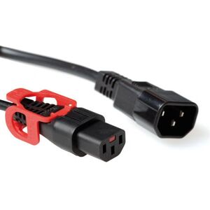 ACT AK5153 Voeding Kabel - 0,5m C13 C14 IEC Lock+ Zwart ACT AK5153 Voeding Kabel - 0,5m C13 C14 IEC Lock+ Zwart