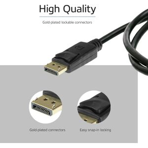 Câble DisplayPort 2m Noir ACT - Câble Vidéo DisplayPort 1.4 Câble DisplayPort 2m Noir ACT - Câble Vidéo DisplayPort 1.4