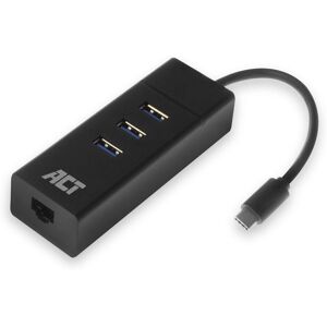 ACT USB-C 3.2 Hub mit Ethernet - Schwarz ACT USB-C 3.2 Hub mit Ethernet - Schwarz