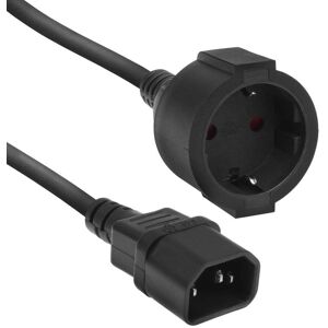 ACT Voedingskabel C14 naar CEE 7/3 - Zwart - 0,2m ACT Voedingskabel C14 naar CEE 7/3 - Zwart - 0,2m