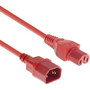 ACT AK5304 Voedingskabel IEC C14 naar IEC C15 - Rood ACT AK5304 Voedingskabel IEC C14 naar IEC C15 - Rood