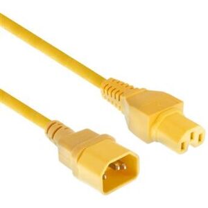 ACT AK5311 Voedingskabel - C14 naar C15, 2m, Geel ACT AK5311 Voedingskabel - C14 naar C15, 2m, Geel