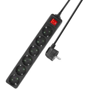 ACT Verlengsnoer, 6 stopcontacten, 3 m, Zwart ACT Verlengsnoer, 6 stopcontacten, 3 m, Zwart