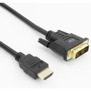 ACT AK3734 Video Cable Adapter - 1m HDMI DVI-D Black ACT AK3734 Video Cable Adapter - 1m HDMI DVI-D Black