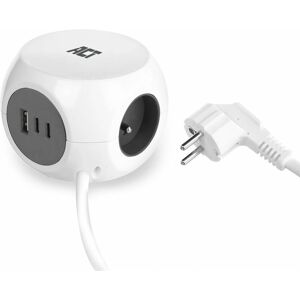ACT Cube Multiprise - 3 Prises, 30W USB - Blanc - Publicité ACT Cube Multiprise - 3 Prises, 30W USB - Blanc - Publicité