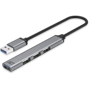 ACT ACT6325 USB Hub - 4 Ports, Aluminium, Grey ACT ACT6325 USB Hub - 4 Ports, Aluminium, Grey