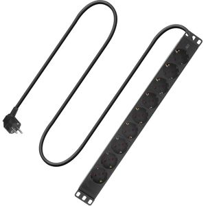 ACT PD3002 Voeding verlengsnoer - 9 stopcontacten, zwart, 19-inch rack ACT PD3002 Voeding verlengsnoer - 9 stopcontacten, zwart, 19-inch rack