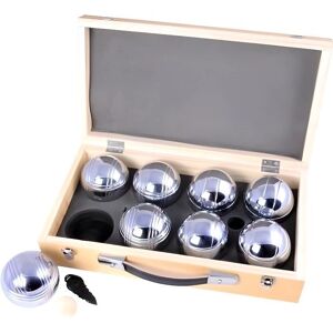 Set de Pétanque Longfield - 8 Boules Métalliques, Boîte en Bois - Publicité Set de Pétanque Longfield - 8 Boules Métalliques, Boîte en Bois - Publicité