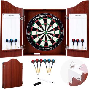 ENGELHART Armoire à darts en bois mural - 2 jeux 18g sisal - Marqueurs effaçables - Design officiel - Publicité ENGELHART Armoire à darts en bois mural - 2 jeux 18g sisal - Marqueurs effaçables - Design officiel - Publicité