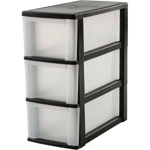 Torre de almacenamiento negro Iris Ohyama - 3 cajones 10L - Organizador compacto Torre de almacenamiento negro Iris Ohyama - 3 cajones 10L - Organizador compacto