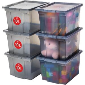 Iris Ohyama - Caja de Almacenamiento 10L Apilable - Gris Iris Ohyama - Caja de Almacenamiento 10L Apilable - Gris