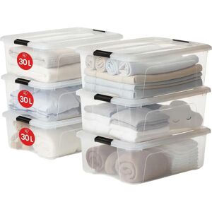 Iris Ohyama - 6 Skladovacích krabic 30L Stohovatelných - Domov & Garáž Iris Ohyama - 6 Skladovacích krabic 30L Stohovatelných - Domov & Garáž