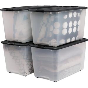 IRIS OHYAMA Aufbewahrungsbox - 70L, 4er-Set, Stapelbar, BPA-frei IRIS OHYAMA Aufbewahrungsbox - 70L, 4er-Set, Stapelbar, BPA-frei