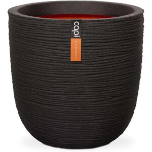 vidaXL KBLR933 Vaso di Fiori Nero con Texture a Coste - Vaso vidaXL KBLR933 Vaso di Fiori Nero con Texture a Coste - Vaso