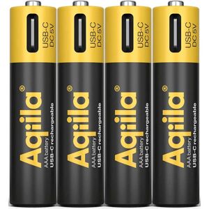 Aqiila AAA Wiederaufladbare Batterie - USB-C - 600mAh - 1,5V - 4 Stück Aqiila AAA Wiederaufladbare Batterie - USB-C - 600mAh - 1,5V - 4 Stück