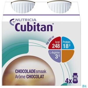 Nutricia Cubitan Nourriture Liquide Chocolat - 4x200ml - Complément alimentaire liquide Nutricia Cubitan Nourriture Liquide Chocolat - 4x200ml - Complément alimentaire liquide