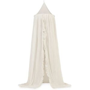 Voile Vintage à Volants 245cm Ivoire par Jollein - Ciel de lit Voile Vintage à Volants 245cm Ivoire par Jollein - Ciel de lit