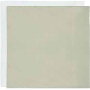 Jollein Couverture de bébé en coton Vert Olive/Crème - 115x115 cm Jollein Couverture de bébé en coton Vert Olive/Crème - 115x115 cm