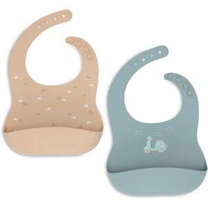 Jollein Set de 2 baberos para bebé - Silicona suave - Cierre ajustable Jollein Set de 2 baberos para bebé - Silicona suave - Cierre ajustable