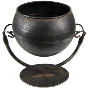 Clayre & Eef Černý Železný Květináč Ø 11x19 cm - Květináč Clayre & Eef Černý Železný Květináč Ø 11x19 cm - Květináč
