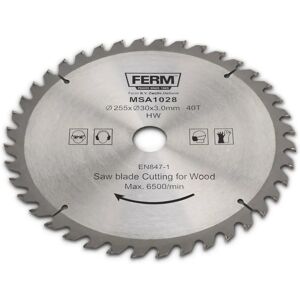 Ferm MSA1028 - Lame de scie circulaire - 40 dents - 255mm - Bois/MDF Ferm MSA1028 - Lame de scie circulaire - 40 dents - 255mm - Bois/MDF