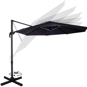 VONROC - Parasol Bardolino - Rotation à 360° - UPF 50+ - Ø300cm - Anthracite - Publicité VONROC - Parasol Bardolino - Rotation à 360° - UPF 50+ - Ø300cm - Anthracite - Publicité